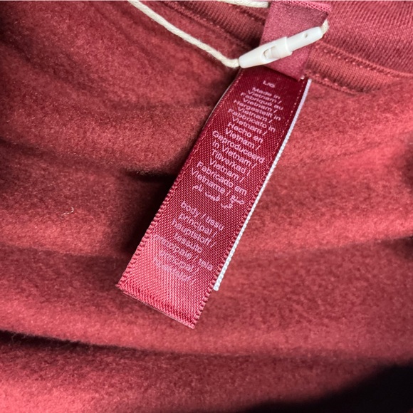 SKIMS Cotton Fleece Classic Zip Up Hoodie in Merlot Size Large Relaxed Fit NWT - Picture 13 of 15